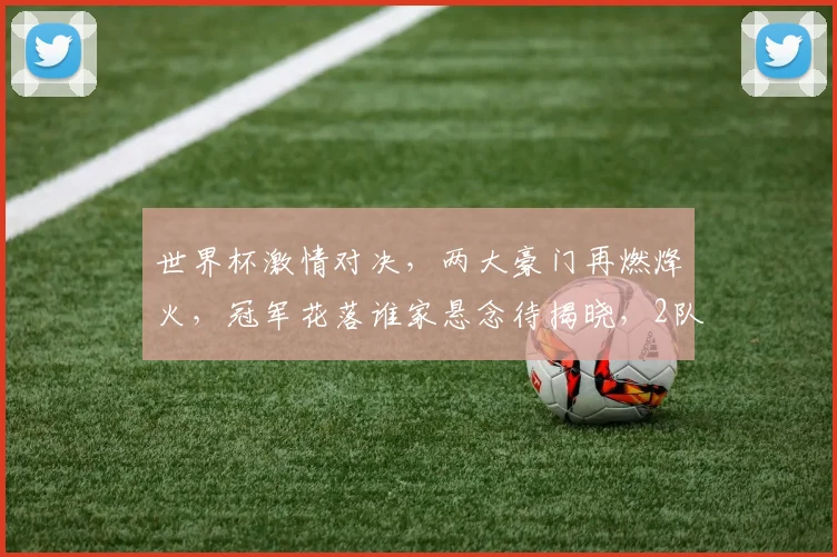 世界杯激情对决，两大豪门再燃烽火，冠军花落谁家悬念待揭晓，2队激战正酣